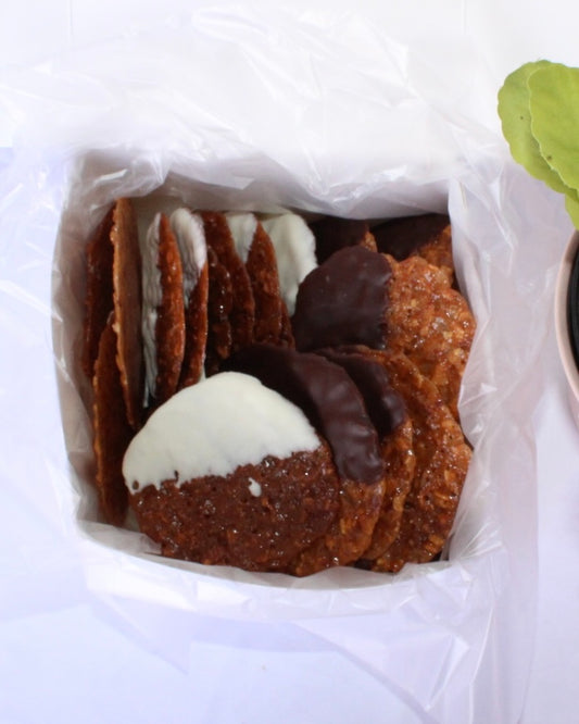 Dipped pecan half half